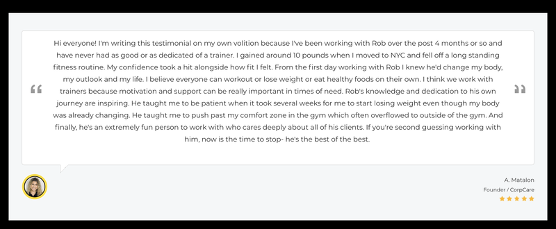 Client testimonial 2